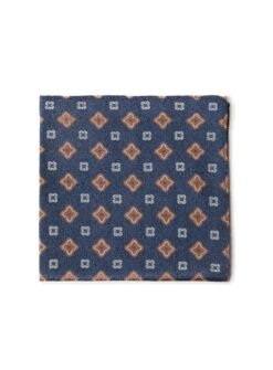 Mouchoir De Poche Bleu à Médaillons