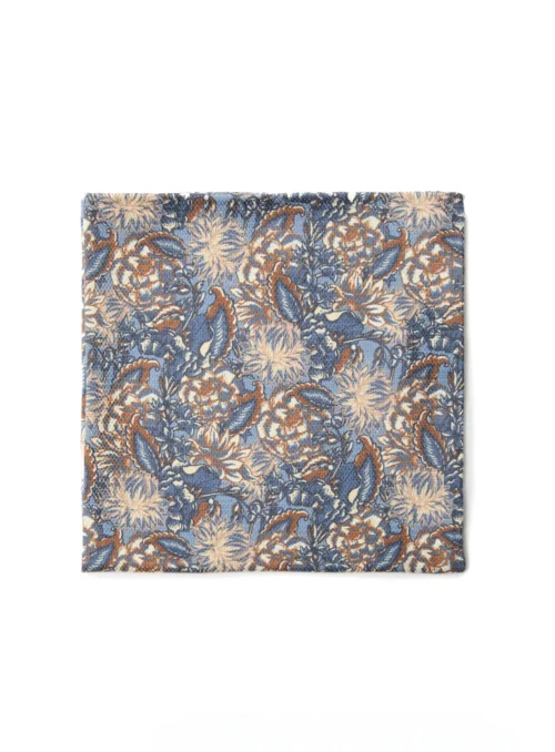 Mouchoir De Poche Beige à Fleurs