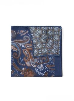 Mouchoir De Poche Réversible à Motif Bleu