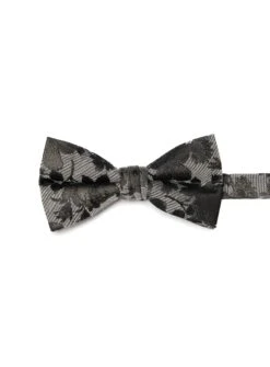 Noeud Papillon Gris à Fleurs