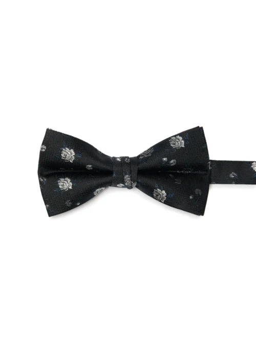 Noeud Papillon à Fleurs Argentées