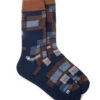 Chaussettes Marines à Carrés Multiples -Modeel Egante Magasin M32 1021407 NY