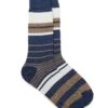 Chaussettes Bleues à Rayures Beiges -Modeel Egante Magasin M32 3521681 BL