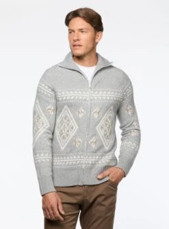 Cardigan Norvégien à Fermeture éclair 7 Cardigan Norvégien à Fermeture éclair -Modeel Egante Magasin P18 7563661 LGY