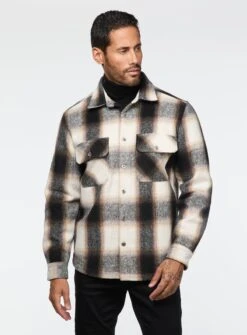 Surchemise Blanche à Carreaux Noirs