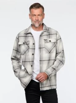 Surchemise Blanche à Carreaux Gris