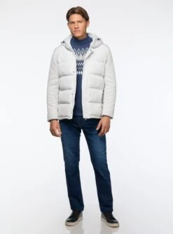 Manteau Matelassé Avec Manches En Tricot -Modeel Egante Magasin P18 7568294 OW