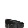 Ceinture En Cuir Perforé Noir -Modeel Egante Magasin R20 MD6164 2 BK