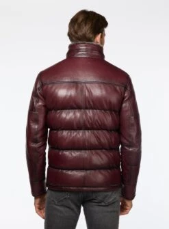 Manteau En Cuir Matelassé Bourgogne -Modeel Egante Magasin S10 KING BU BU3