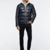 Manteau En Cuir Matelassé Marine -Modeel Egante Magasin S10 KING NY NY