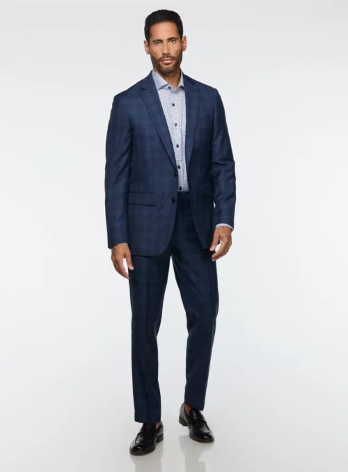 Complet Marine à Carreaux Discrets