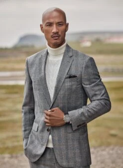 Complet Gris à Carreaux Bruns