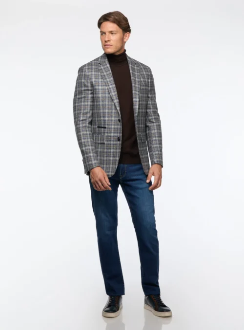 Veston Bleu à Carreaux Vichy -Modeel Egante Magasin S16 4503628E BL scaled