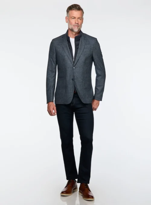 Veston Marine En Tricot Bouclé