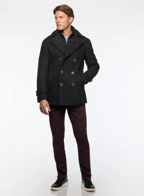 Manteau Habillé à Double Boutonnage -Modeel Egante Magasin S16 4504814 BK scaled