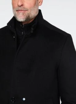 Pardessus En Laine Unie -Modeel Egante Magasin S16 4505810 BK2