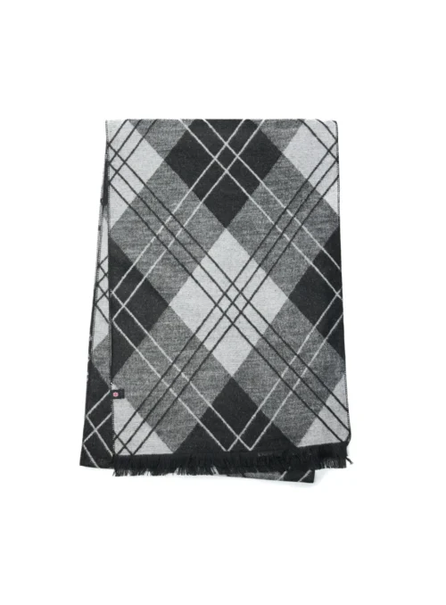 Foulard Noir à Motif Argyle