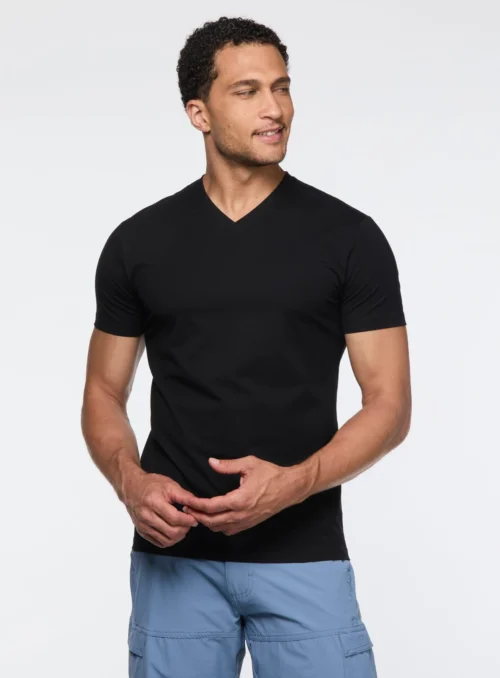 T-Shirt Basique Col V -Modeel Egante Magasin V08 1914168 BK scaled