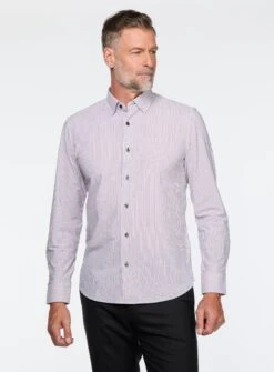 Chemise Extensible à Rayures Rouges