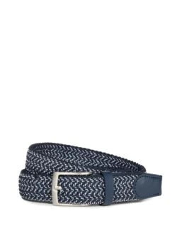 Ceinture Tressée Zigzag Marine