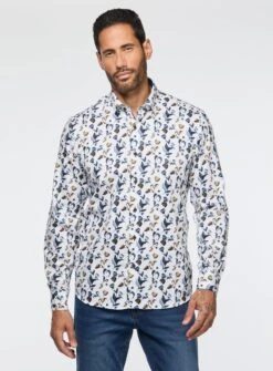 Chemise Blanche Ă Motif De Tulipes