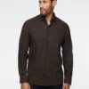 Chemise Brune En Flanelle Brossée -Modeel Egante Magasin W15 2512711 CF