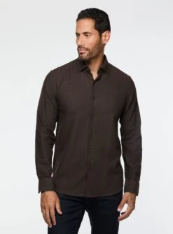 Chemise Brune En Flanelle Brossée