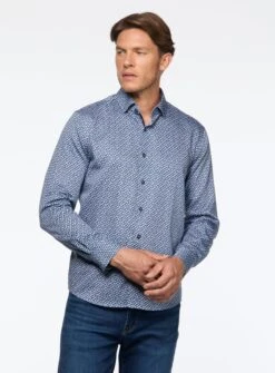Chemise Satinée à Motif De Puzzle