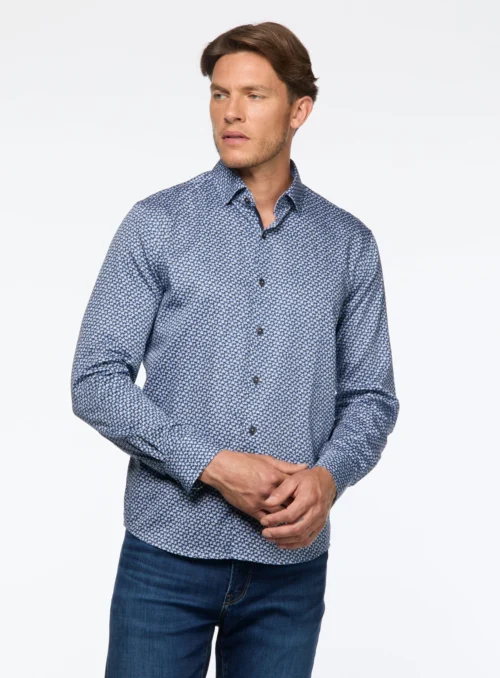 Chemise Satinée à Motif De Puzzle