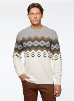 Chandail Blanc Avec Motif Fairisle -Modeel Egante Magasin Y22 4515942 OW