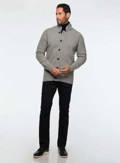 Cardigan Gris à Fermeture éclair -Modeel Egante Magasin Y22 4516944 GY scaled